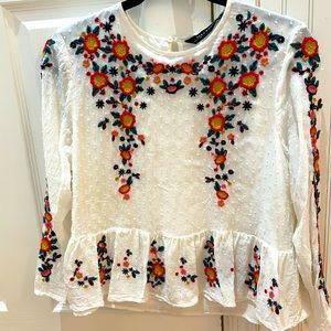 Zara Embroidered Blouse
